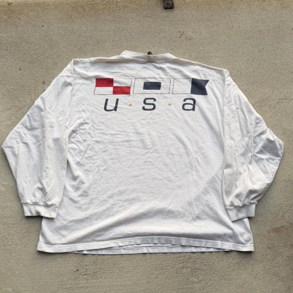 90s america sport shirt vintage xl white long sleeve